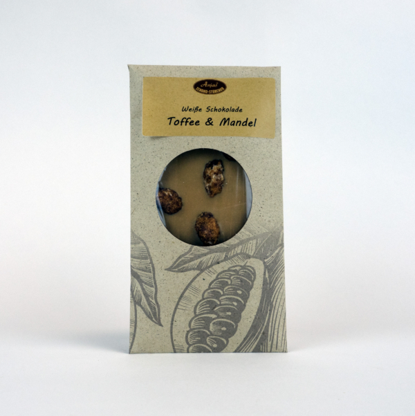 Weiße Schokoladentafel " Toffee & Mandel" 100g
