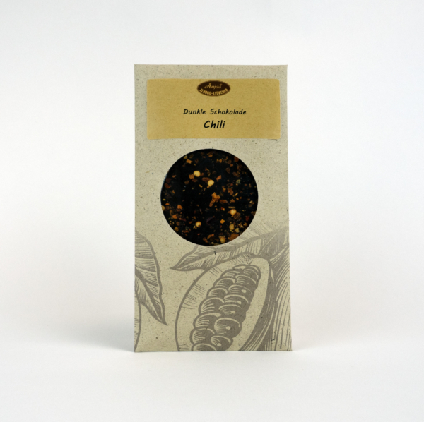 Dunkle Schokoladentafel "Chili"   100g