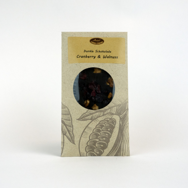 Dunkle Schokoladentafel "Cranberry & Walnuss"   100g