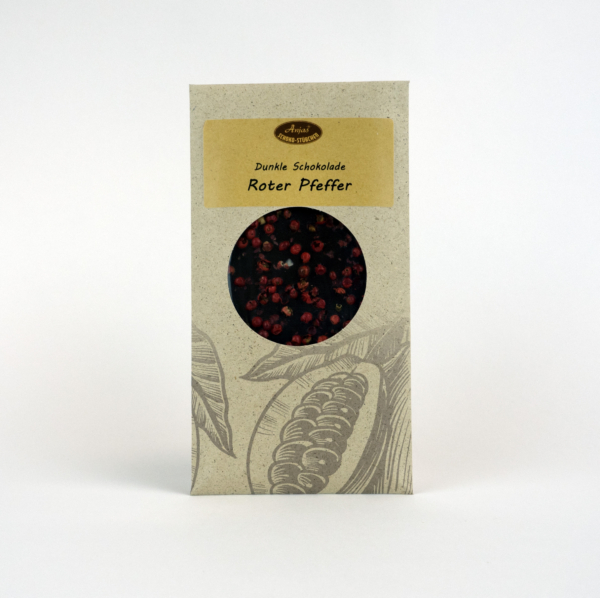 Dunkle Schokoladentafel " Roter Pfeffer"   100g