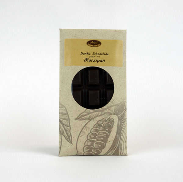 gefüllte Schokotafel "Marzipan" Dunkel, 100g