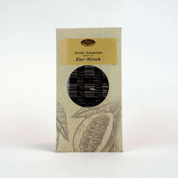 gefüllte Schokotafel "Eier-Kirsch" Dunkel, 100g