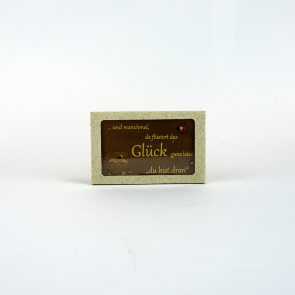Gruß-Täfelchen, Glücksspruch, Farbfolie