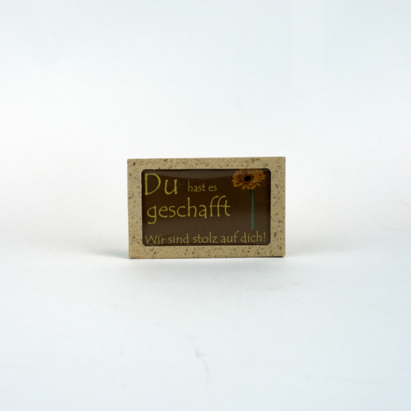 Gruß-Täfelchen "geschafft", Farbfolie